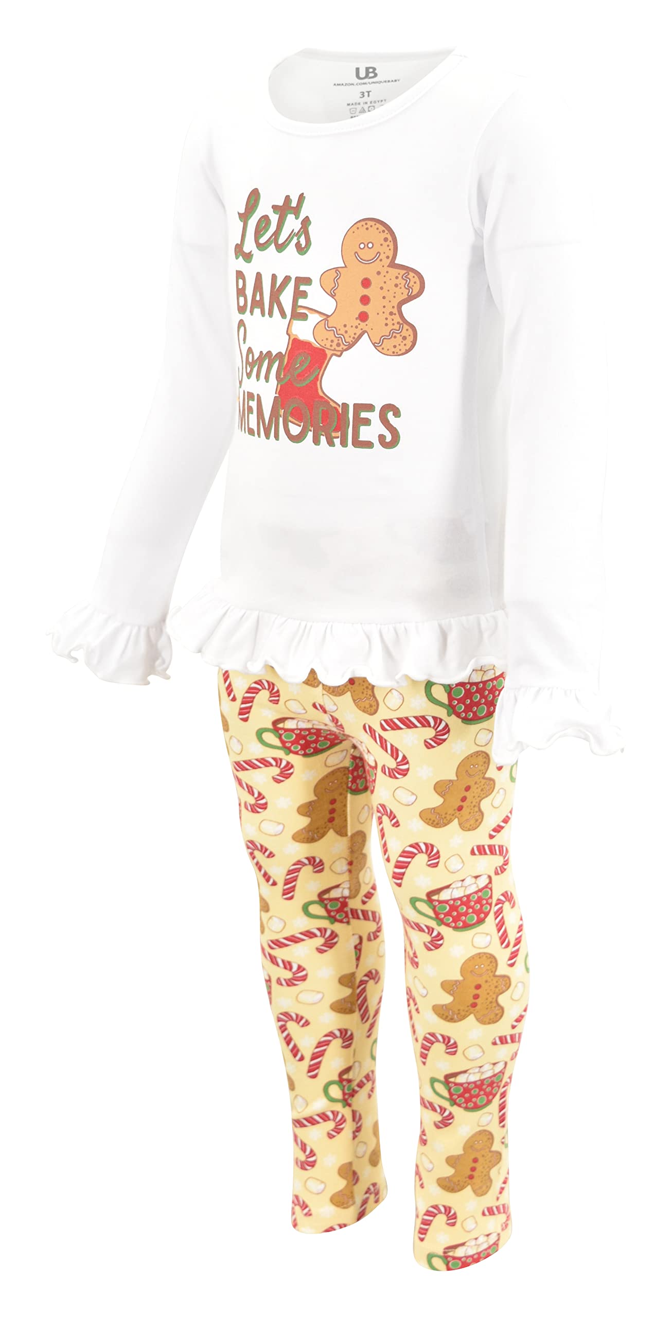 Girls 2-Piece Leggings Outfit with Ruffles - Playtime & Casual Wear