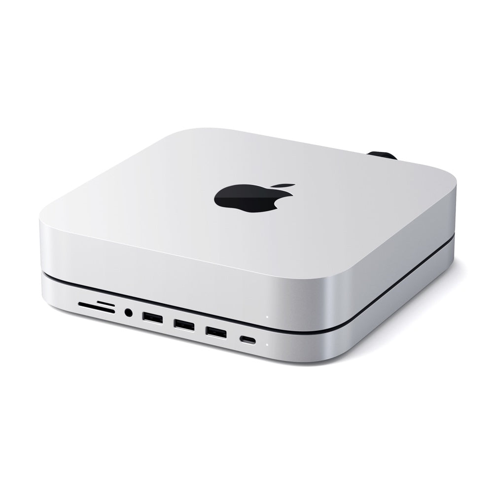 Satechi Aluminum Stand & USB-C Hub for Mac Mini & Mac Studio - Space-Saving Desktop Organizer with 4K HDMI, USB Ports & SD Card Reader - Perfect for Home Office & Creative Workspace Setup