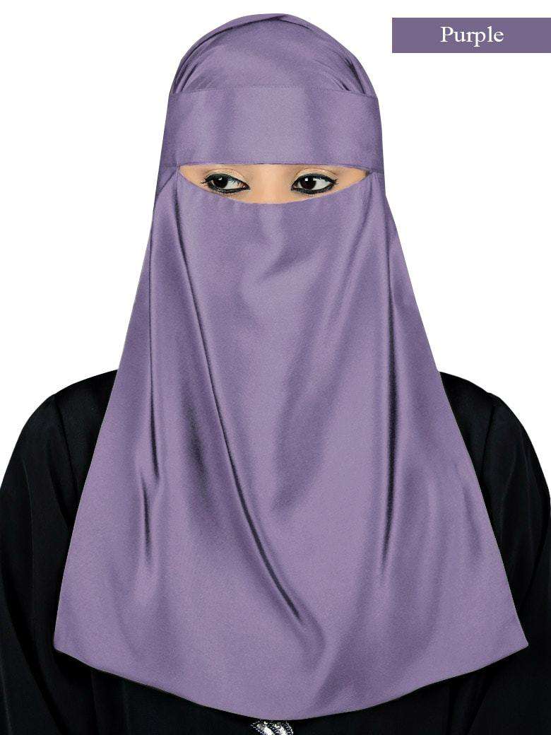 Lamah Niqab with Square Hijab and Headband Set - Perfect for Muslim Women's Prayer, Modest Fashion, and Everyday Wear