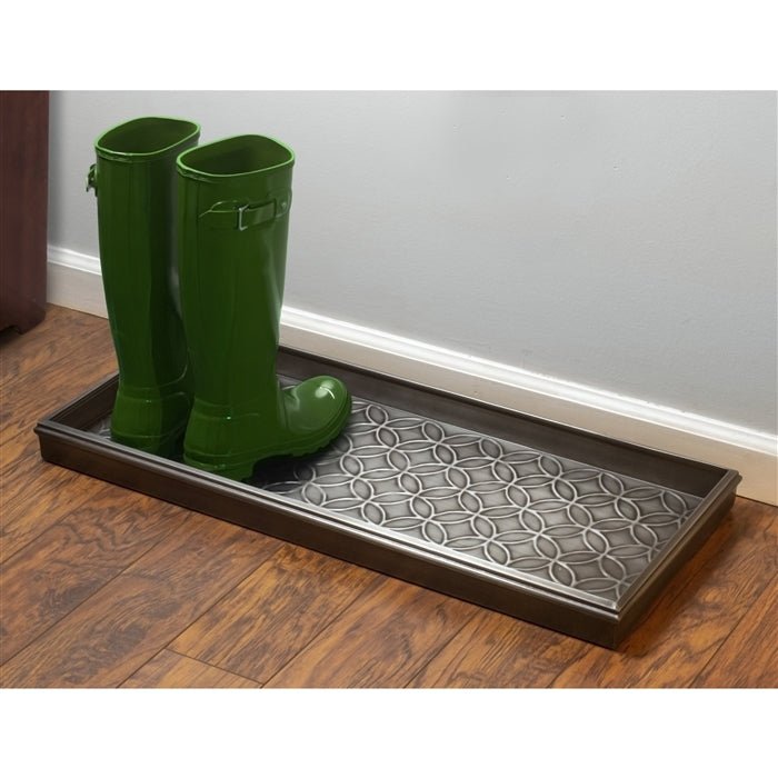 Double Circles Multi-Purpose Boot Tray - Durable Shoe & Boot Drying Mat for Entryway, Mudroom, Garage - Waterproof & Non-Slip Floor Protector for Wet Shoes, Rainy Days & Winter Weather