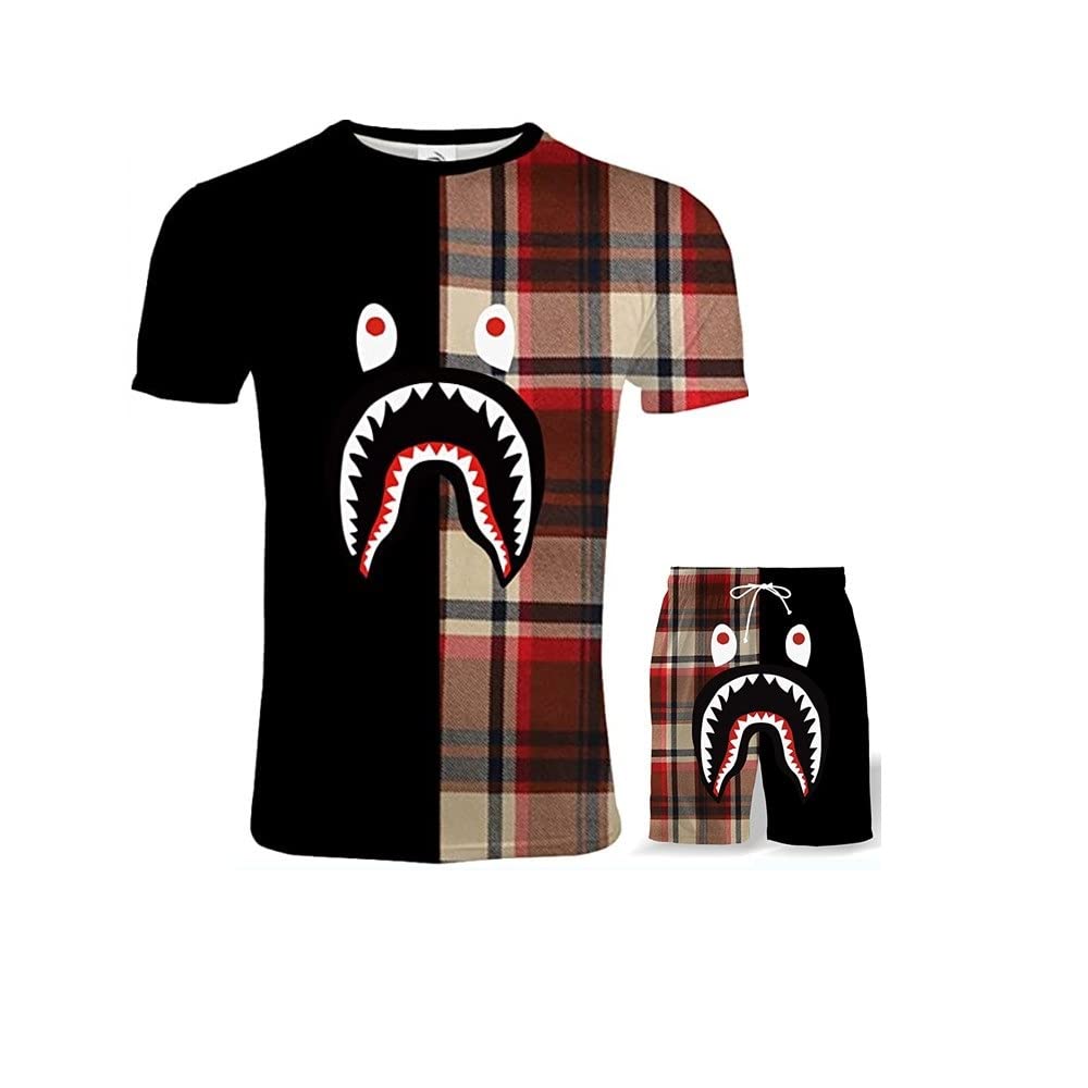 Bape Camo Shark Head 3D Print T-Shirt - Men's & Women's Short Sleeve Summer Fashion Tee for Streetwear, Cosplay and Casual Outfits