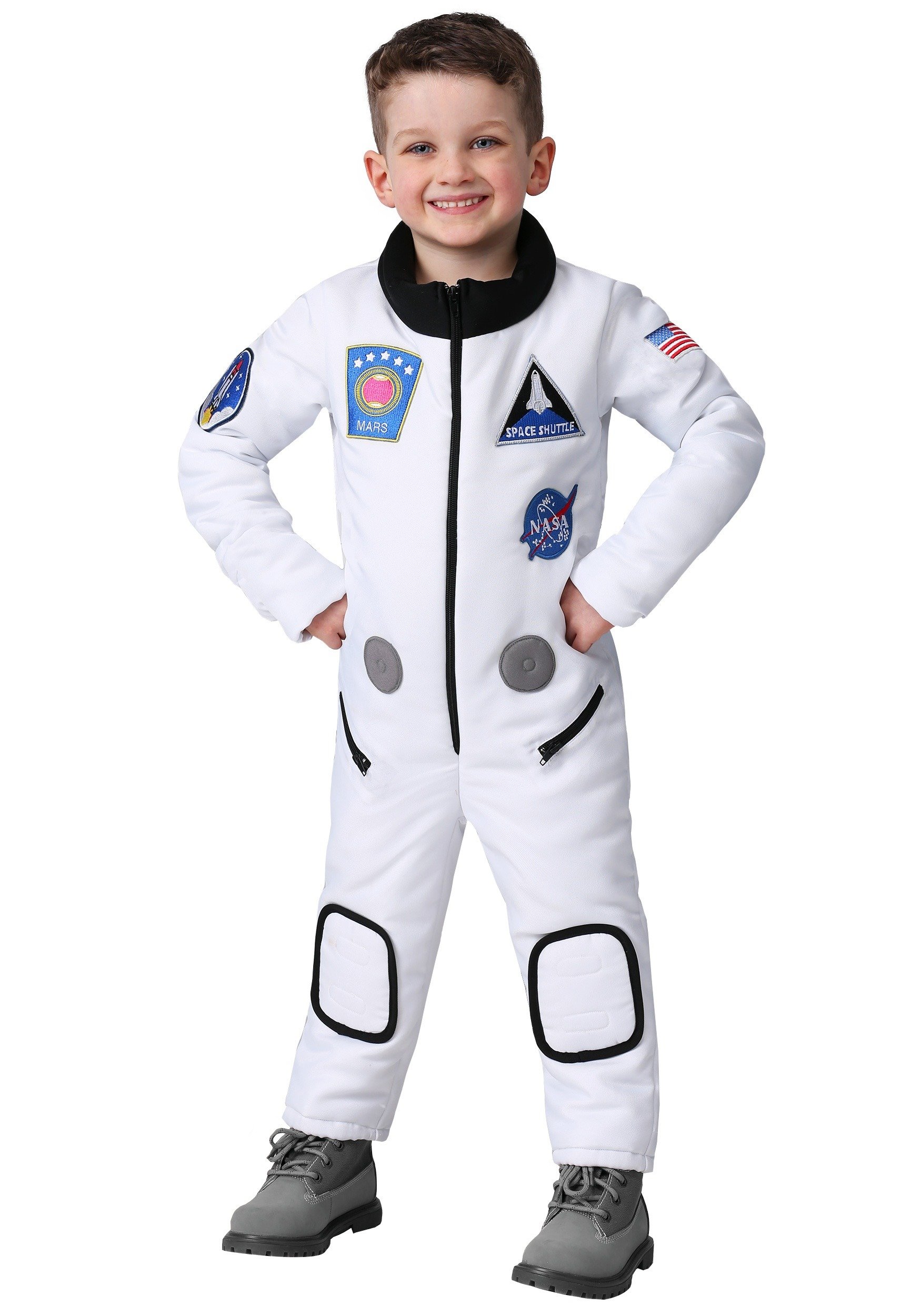 NASA Astronaut Costume for Toddlers - Kids Space Suit with Mission Patches | Halloween Dress Up, Birthday Party, Cosplay & Pretend Play