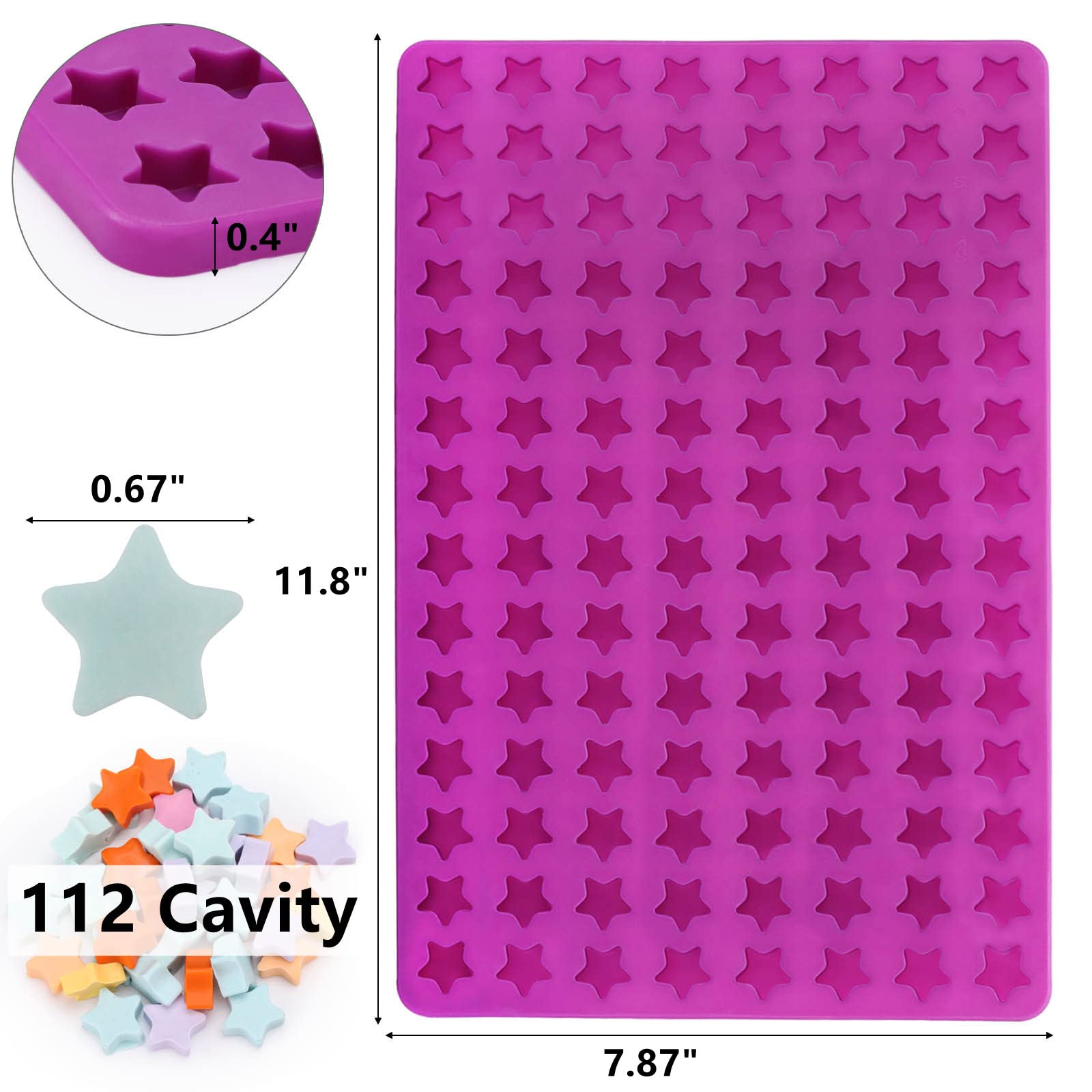 112 Cavity Mini Star Silicone Molds - Premium Baking Molds for Homemade Dog Treats, Chocolate, Candy, Gummies, Biscuits & DIY Desserts | Perfect for Party Favors, Holiday Baking & Dog Training Rewards