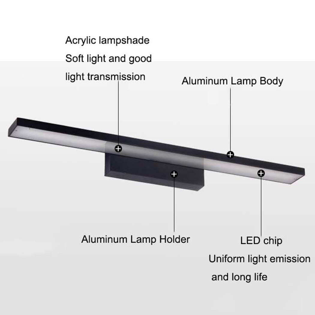 Waterproof LED Bathroom Vanity Lights - 40cm White Wall Mounted Makeup Mirror Light Fixture for Bedroom & Hotel (Moisture-Proof, White Light) - Perfect for Bathroom Vanity, Dressing Room and Makeup Area Lighting