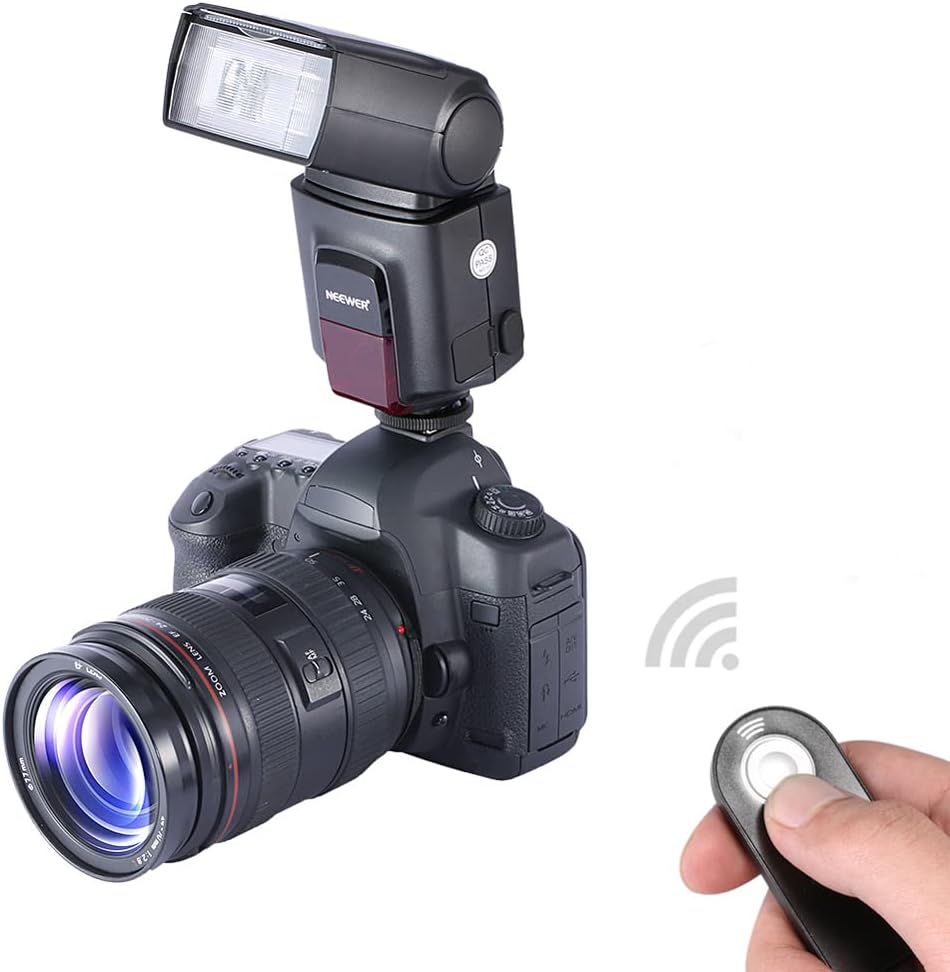 NEEWER TT560 Speedlite Flash with 16 Color Filters & Wireless Remote Control for Canon Nikon Sony DSLR Cameras - Perfect for Portrait, Wedding, and Studio Photography
