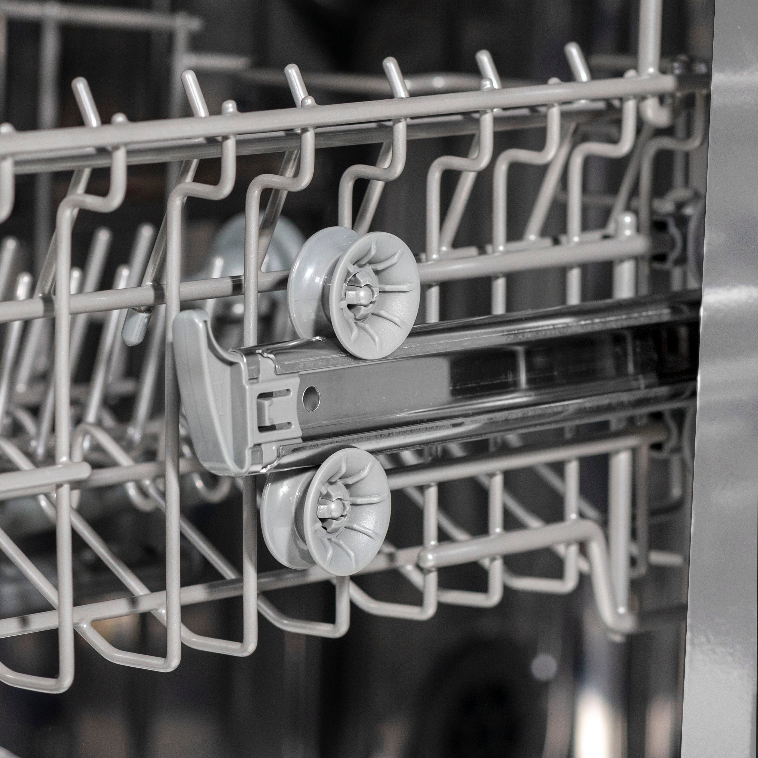 Baridi 45cm Slimline Freestanding Dishwasher - 10 Place Settings, 8 Wash Programs, Energy Efficient, Silver (DH166) - Perfect for Small Kitchens & Apartments