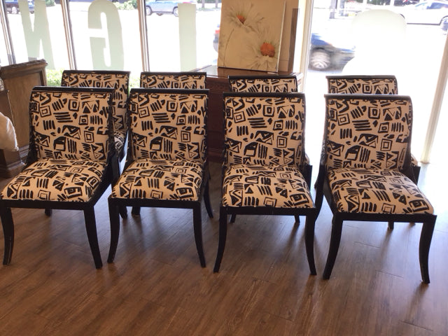 Set of 8 Black Lacquered Dining Chairs - Modern Kitchen & Dining Room Furniture for Home & Restaurant Use