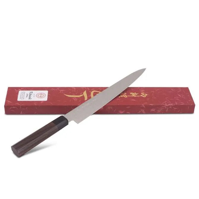 Premium Warikomi Damascus Sujihiki Knife - 9.5
