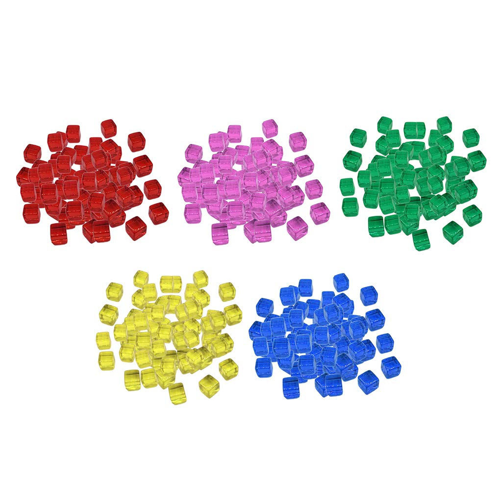 Tongina 500PCS Six-Sided D6 10mm Transparent Colorful Dice Set for Board Games, RPG, Party Games & Math Learning - Perfect for Tabletop Gaming, Classroom Activities & Family Game Nights