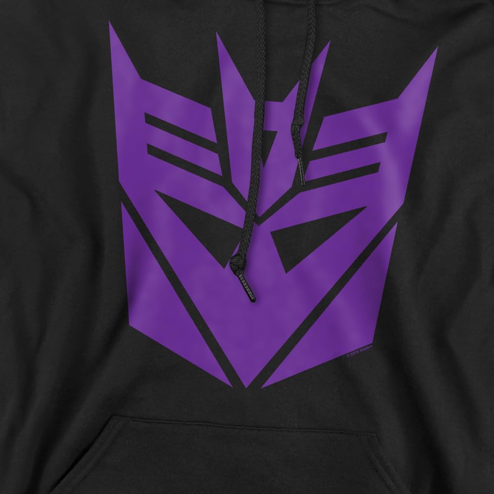 Popfunk Transformers Decepticon Logo Pullover Hoodie & Stickers - X-Large Charcoal | Officially Licensed | Men's Graphic Sweatshirt for Cosplay, Gifts & Casual Wear