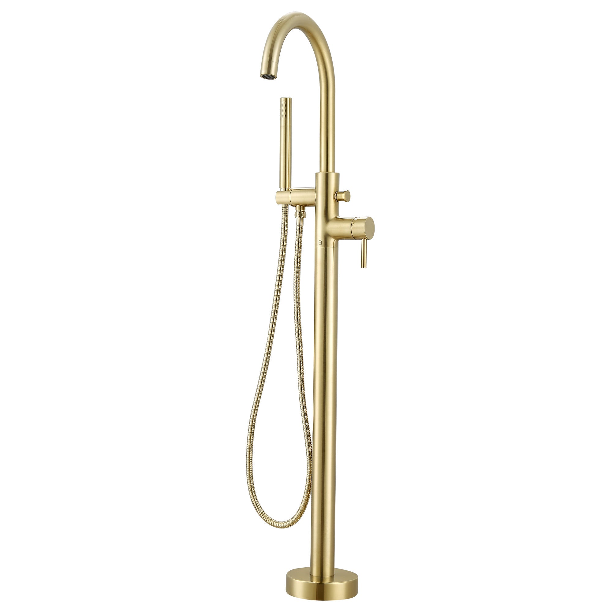 Ancona Nero Freestanding Bathtub Faucet in Brushed Champagne Gold - Modern Bathroom Fixture for Luxury Spa Experience
