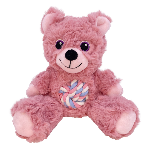 KONG Knots Teddy Dog Chew Toy - Durable Plush Chew Toy for Dogs, Puppies & Aggressive Chewers | Perfect for Playtime, Training & Anxiety Relief