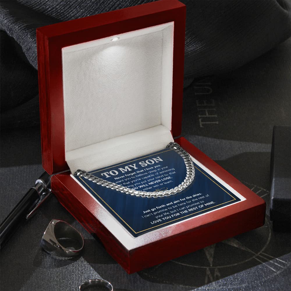 Mom & Son Cuban Link Necklace - Birthday, Graduation, Christmas Gift