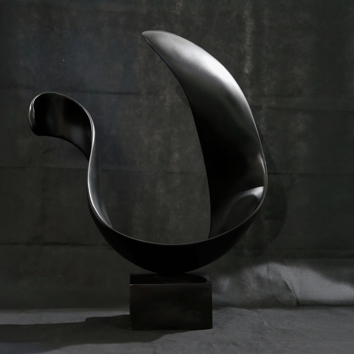 Joy Black Fiberglass Sculpture - Elegant Home Decor for Living Room, Office & Garden - Perfect for Modern Interior Design & Outdoor Spaces