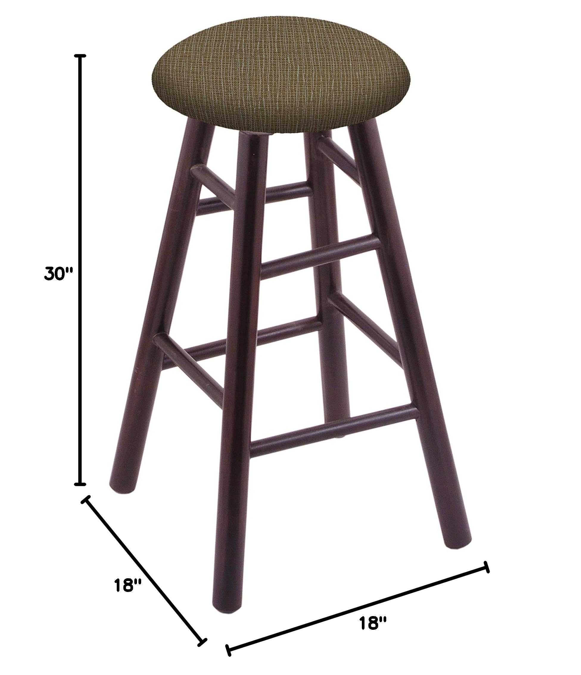 Dark Cherry Maple Bar Stool with Graph Cork Seat - Rustic Kitchen Island & Home Bar Counter Stool for Dining & Entertaining