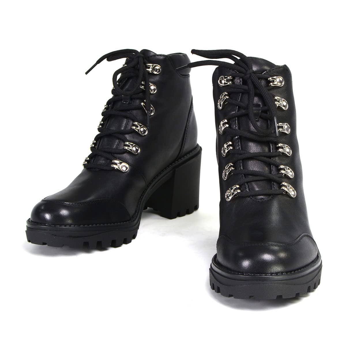Milwaukee Leather Women's Devine Black Leather Lace-Up Platform Boots MBL9439 | Stylish Ankle Booties for Casual Outfits, Date Nights & Fall Fashion