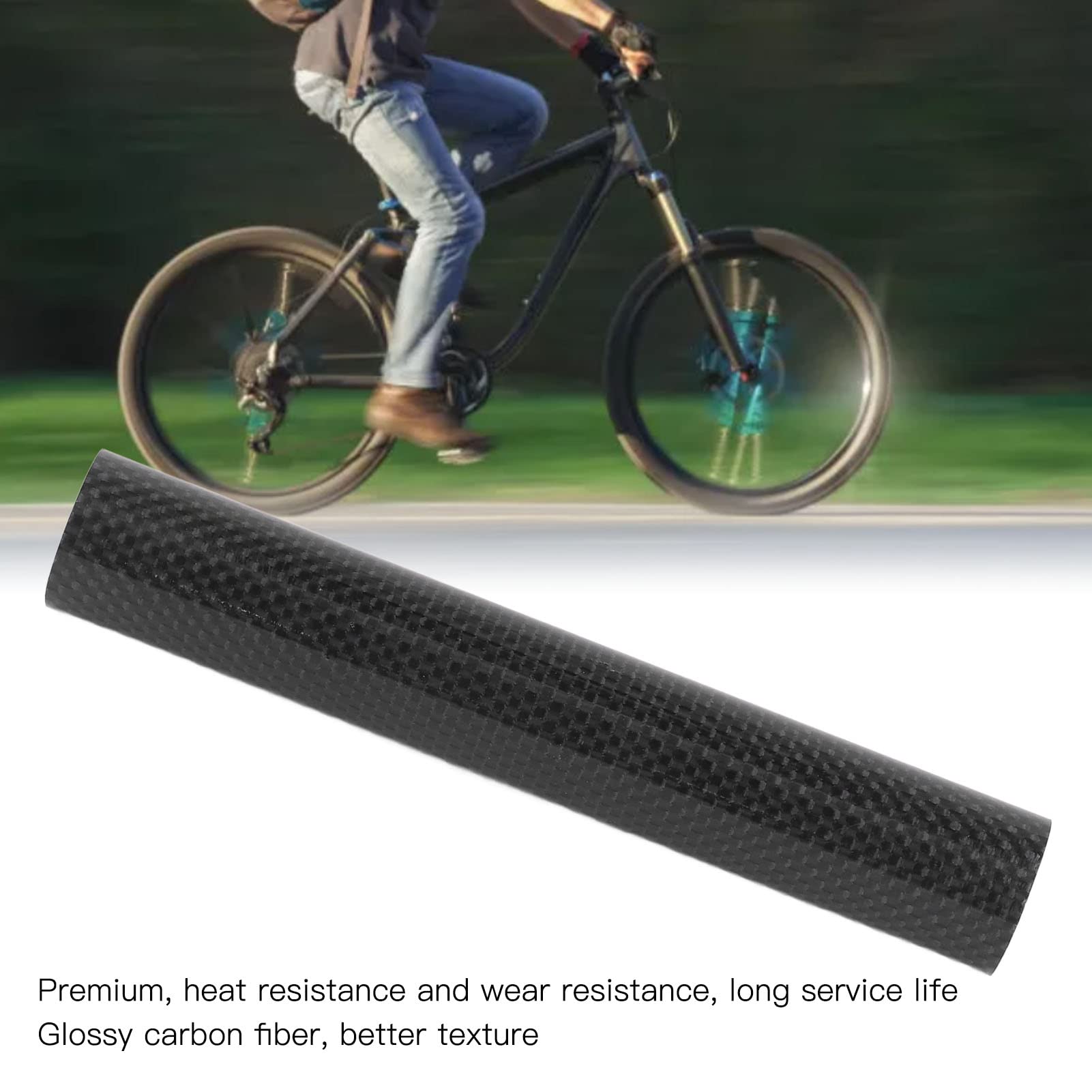 VBESTLIFE 28.6mm x 20cm Carbon Fiber Headset Spacer for Mountain Bike Front Fork Stem - Lightweight Bicycle Stem Spacer for MTB, Road Bike, Cycling Accessories - Perfect for Bike Upgrades and Maintenance
