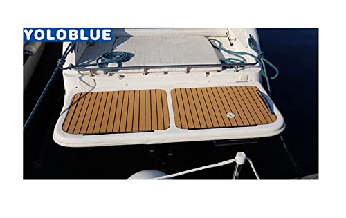 Premium 240cmx120cmx6mm Self-Adhesive EVA Foam Teak Decking Sheet - Waterproof Marine Boat Flooring, RV & Yacht Deck Mat - Light Brown White Synthetic Teak Pad for Outdoor Sports & Marine Applications - Perfect for Boat Decks, RV Floors, Yacht Interiors & Outdoor Recreation Areas
