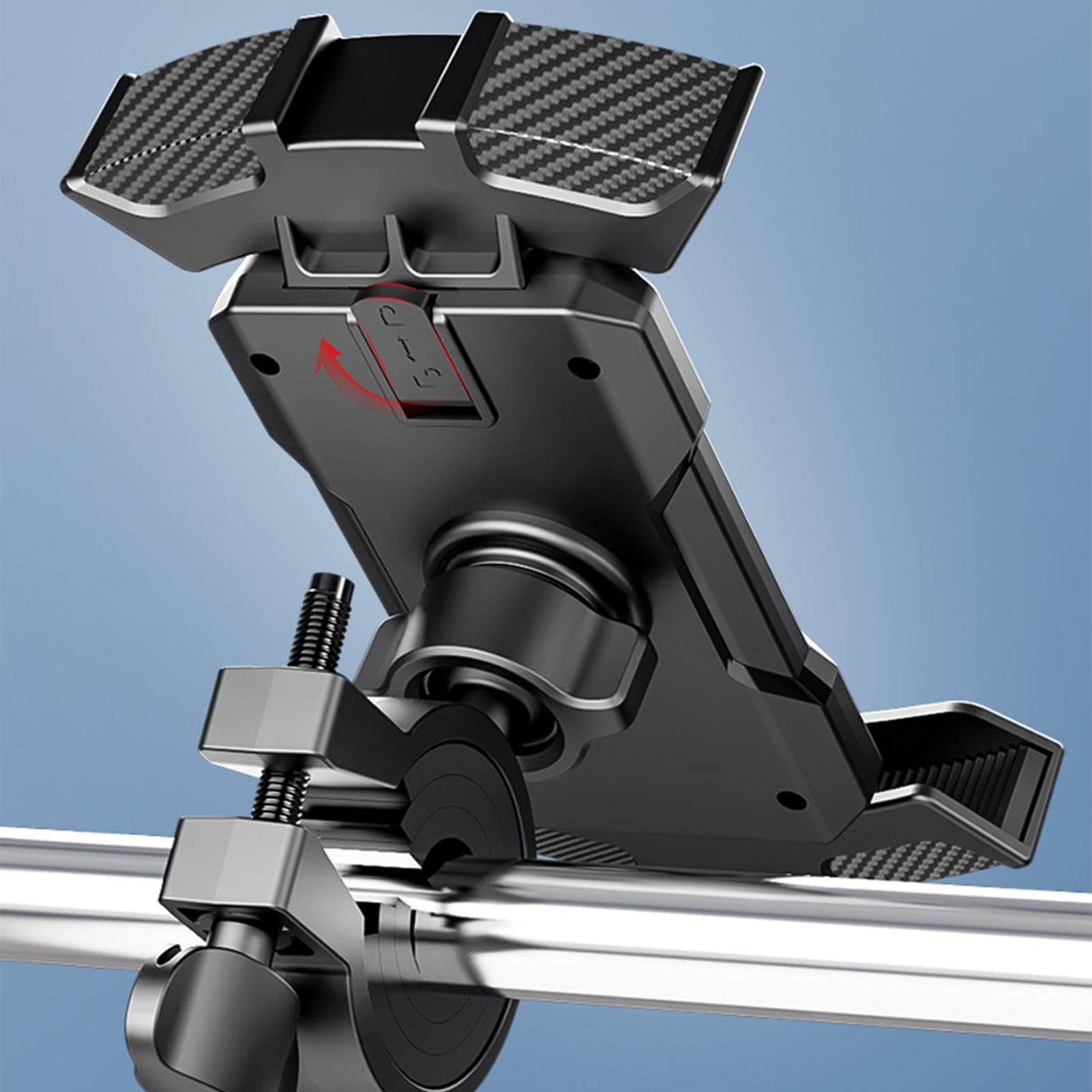 360° Rotating Shockproof Motorcycle Phone Mount - Universal Bike Handlebar Phone Holder for iPhone Samsung - Perfect for Commuting, Off-Road & Delivery Riders
