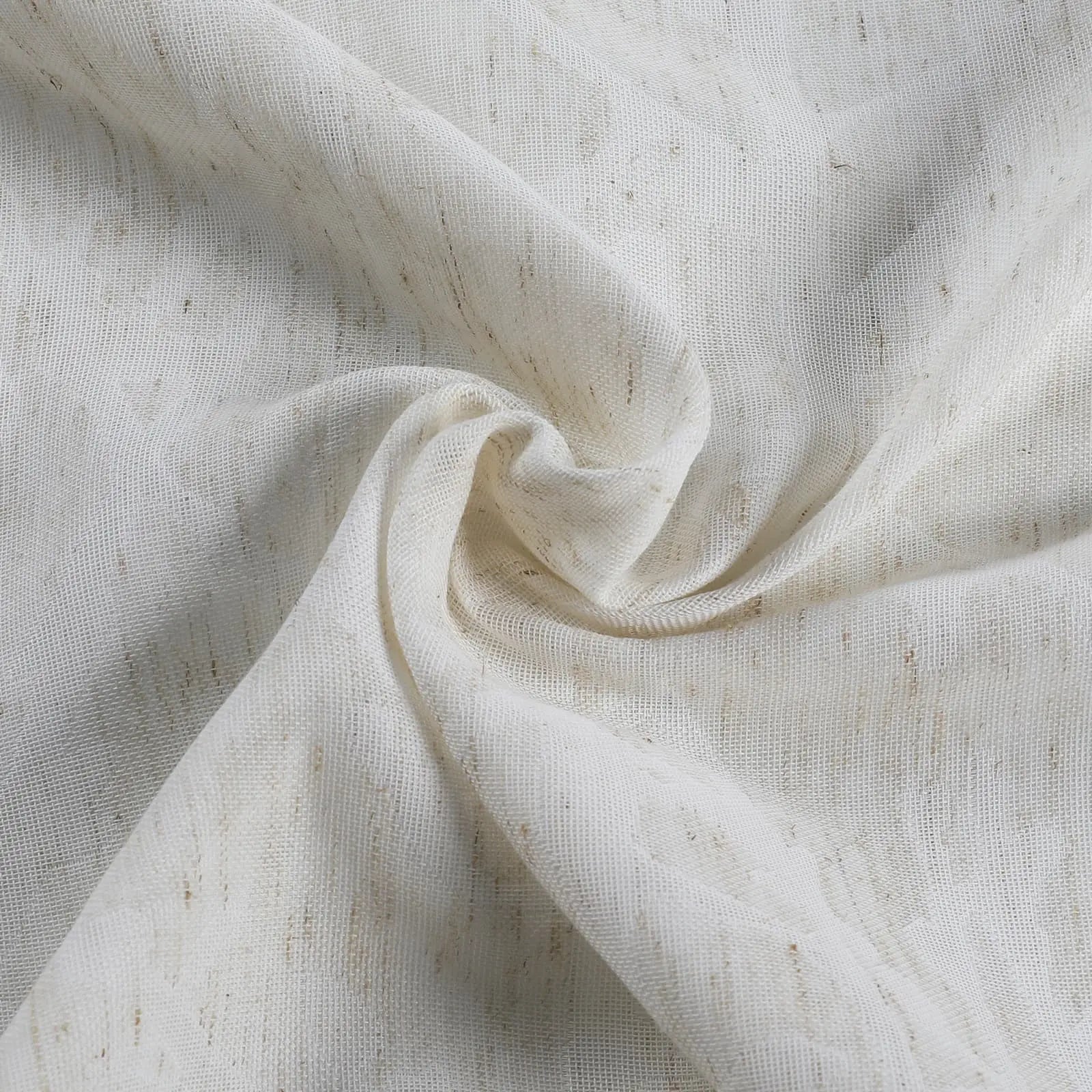 Freya Linen Semi-Sheer Jacquard Pleated Curtains - Elegant Window Treatment for Living Room & Bedroom