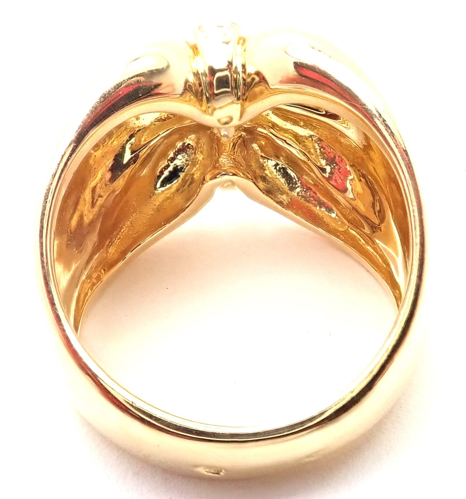 Authentic Van Cleef & Arpels 18k Yellow Gold Diamond Bow Ring - Luxury Jewelry for Women, Perfect for Weddings, Anniversaries & Special Occasions