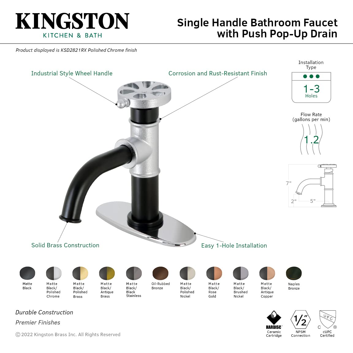 Kingston Brass KSD2826RX Belknap 6