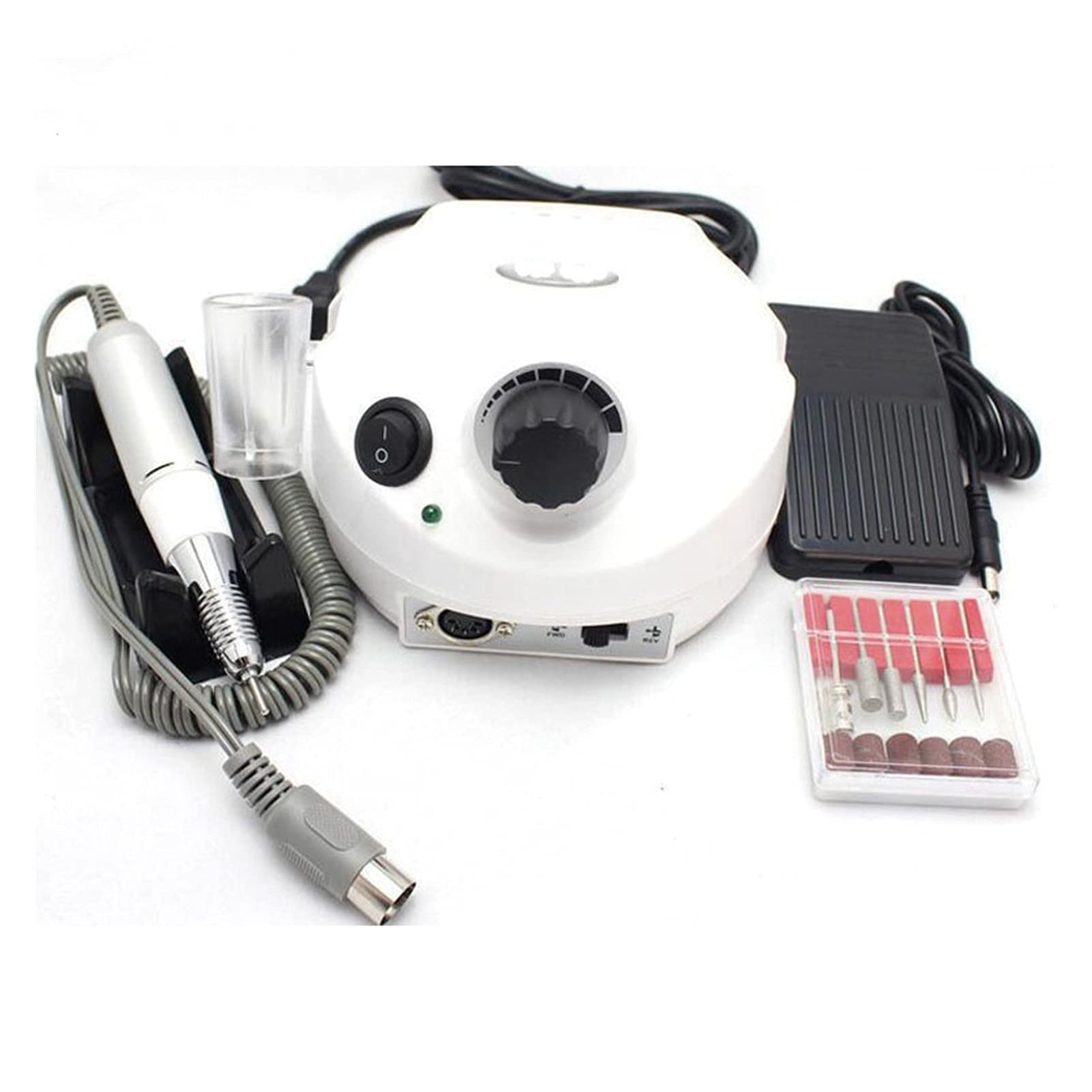 Professional Electric Nail Drill Set 30000 RPM - Pedicure & Manicure Kit with Multiple Drill Bits, Gel Polish Remover & Storage Case | Perfect for Salon, Home Nail Care & DIY Nail Art (White)