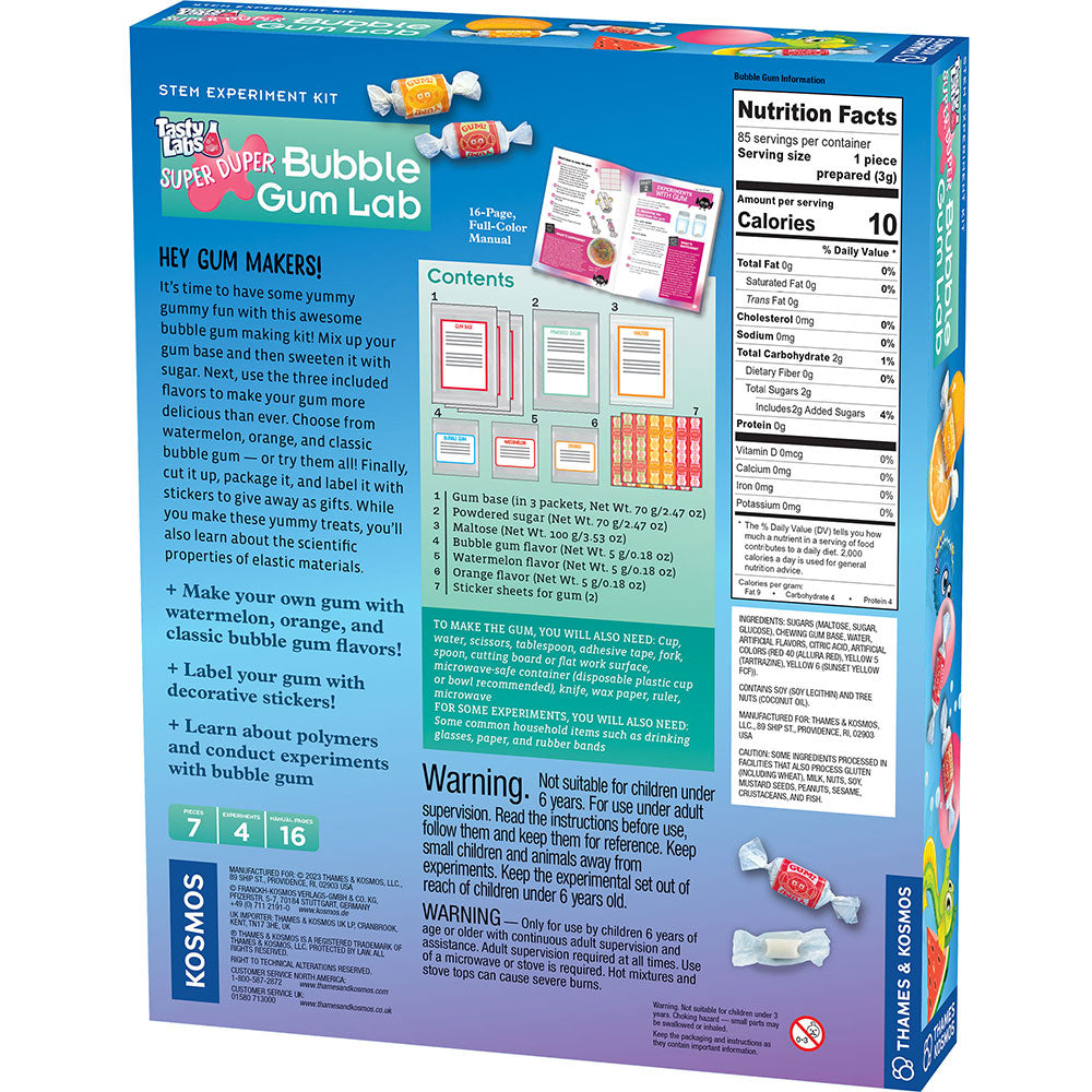 Super Duper Bubble Gum Lab Kit - Fun Science Experiment for Kids, DIY Bubble Gum Making Set - Perfect for Birthday Parties, Classroom Activities & STEM Learning