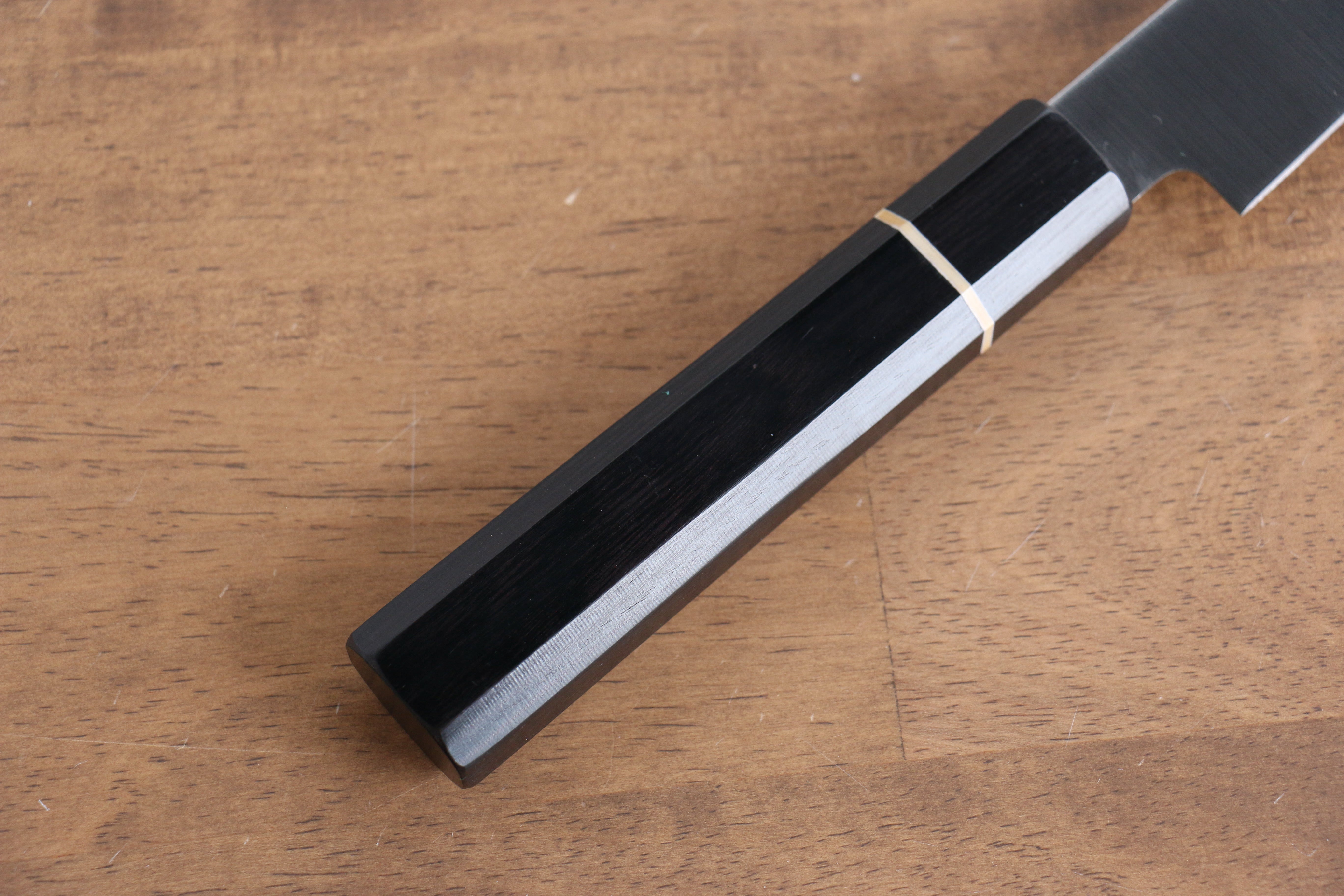 Premium Seisuke Molybdenum Steel Slicer Knife 180mm - Black Pakkawood Handle - Professional Kitchen Knife for Sushi, Meat, and Vegetables