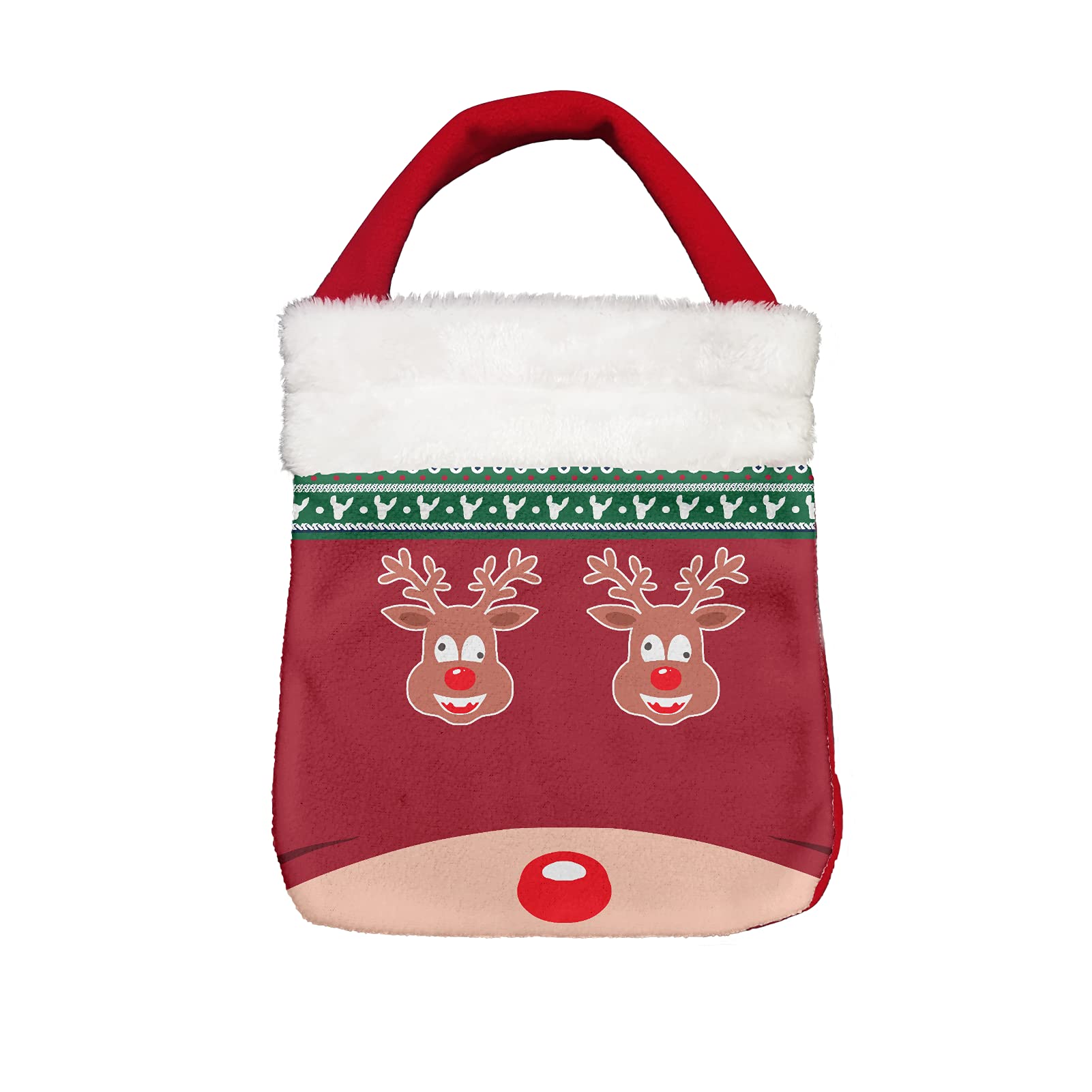 Christmas Gift Bags - Cute Elk Print Small Welcome Bags for Friends, Boys & Girls | Perfect for Holiday Presents, Party Favors, Store Coins & Stationery Organization