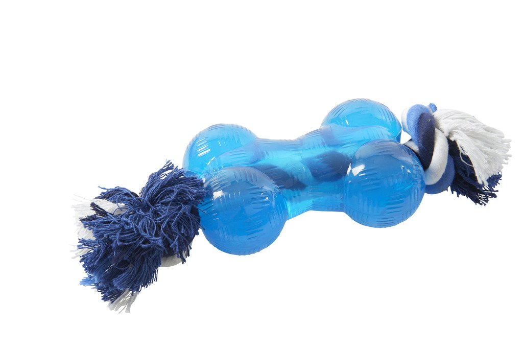 Durable Buster Dog Chew Toys with Rope - Strong Blue Bone for Medium Dogs - Perfect for Aggressive Chewers & Playtime