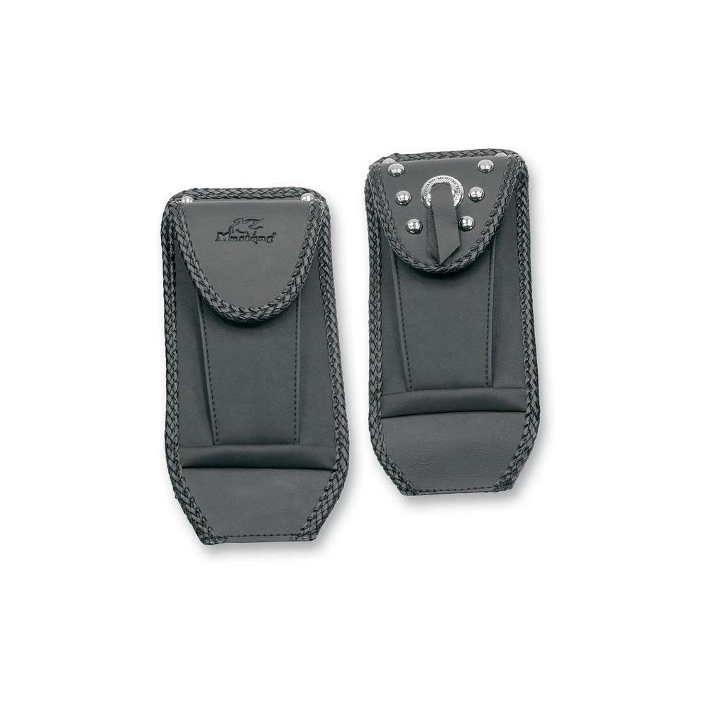 Mustang Black Studded Pouch Tank Bib for Harley Davidson 2001-2008 & Suzuki Motorcycles - One Size Fits All - Perfect for Cruiser Bike Protection & Style Enhancement