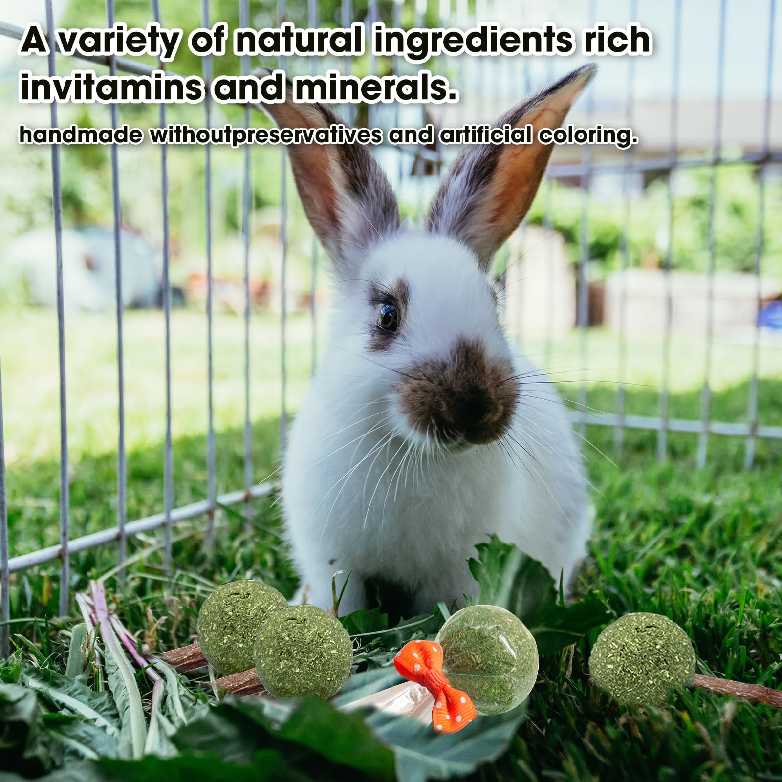 Natural Rabbit Chew Toys - 18 Pack Lollipop Style Small Animal Treats for Teeth Health | Perfect for Bunnies, Guinea Pigs & Hamsters | Cage Enrichment & Stress Relief