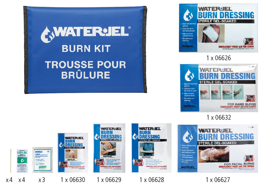 WATER JEL Emergency Burn Kit IV - First Aid Treatment for Burns, Scalds & Sunburns - Essential for Home, Office & Travel Safety