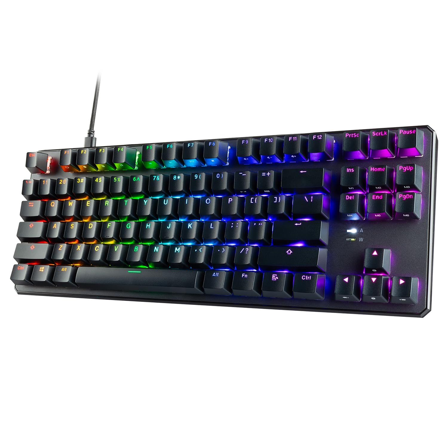 TECWARE Phantom+ 87 Key Mechanical Gaming Keyboard with RGB Backlight - Compact 75% TKL Design, Wraith Red Switches for Thocky Sound | Perfect for Esports, Office Work & Typing Enthusiasts