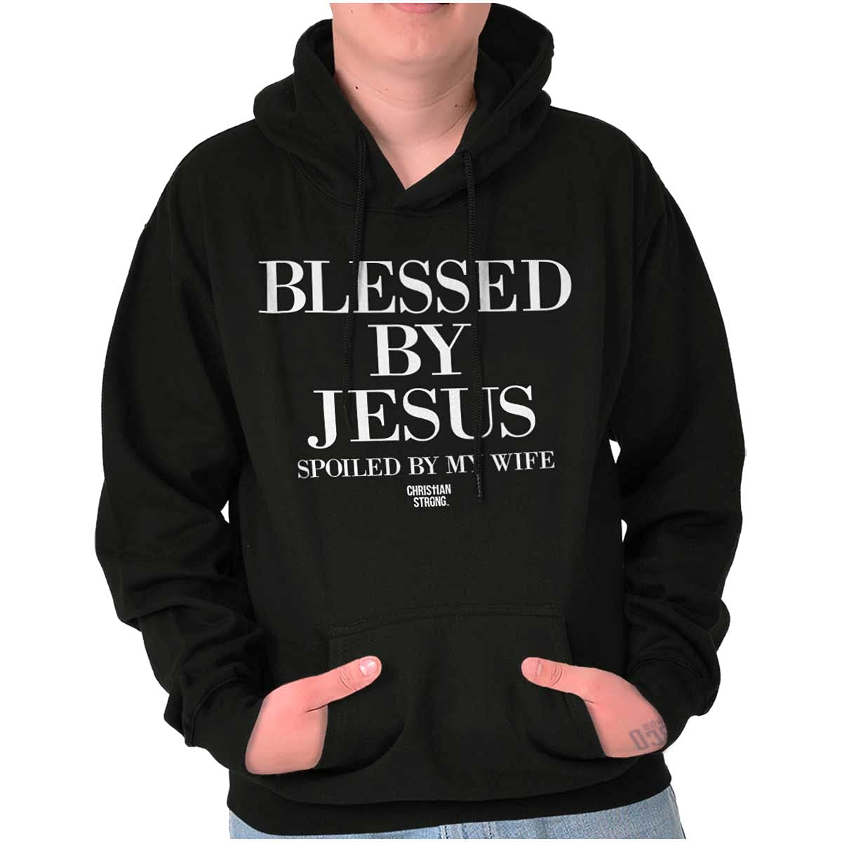 Blessed By Jesus Spoiled By Wife Hoodie - Christian Strong Sweatshirt for Women & Men | Religious Apparel for Church, Bible Study & Daily Wear
