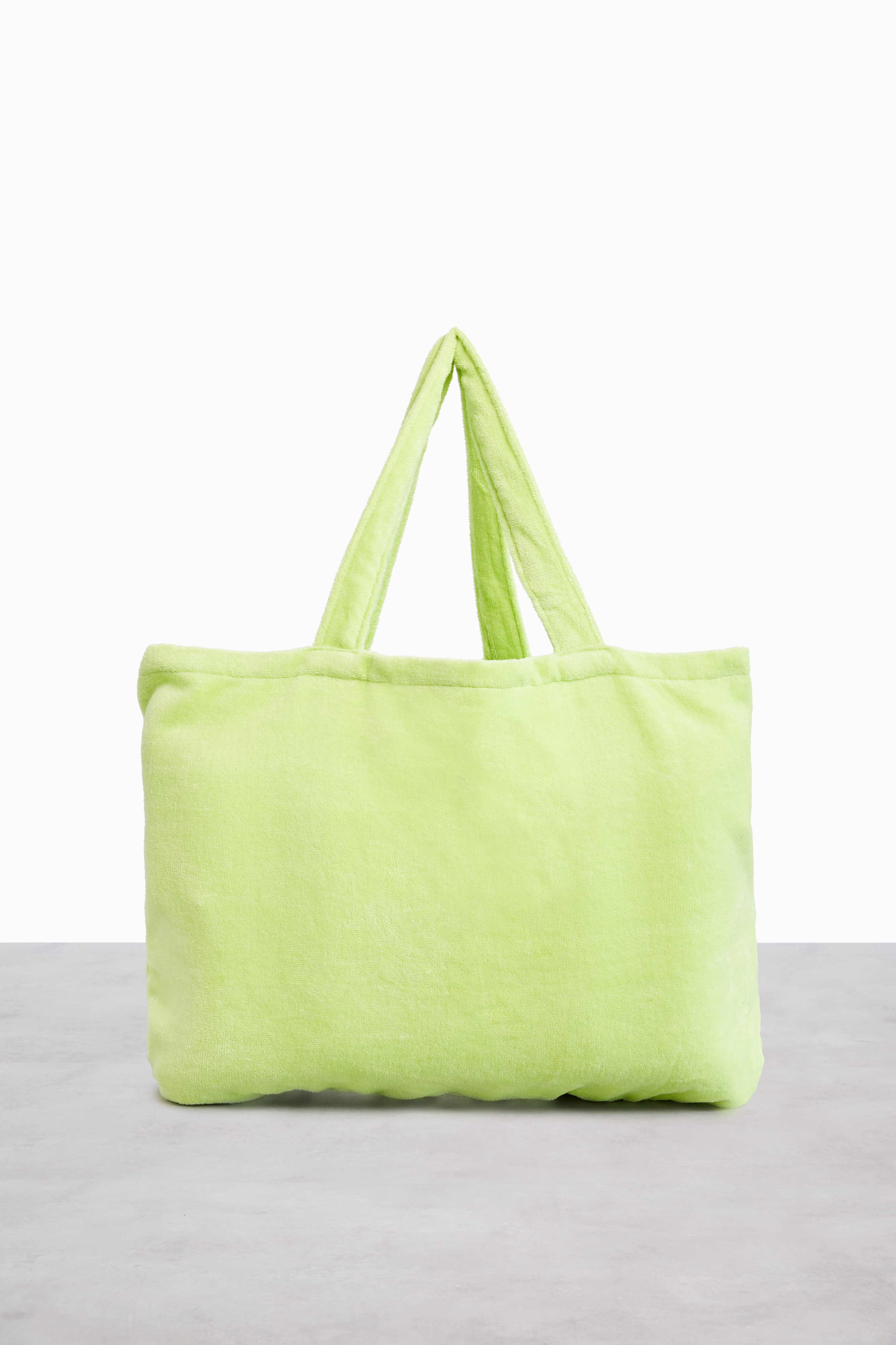 Organic Cotton Terry Towel Tote Bag in Citron - Eco-Friendly Beach Bag for Women, Gym Tote & Grocery Shopping - Perfect for Pool, Yoga & Travel Accessories