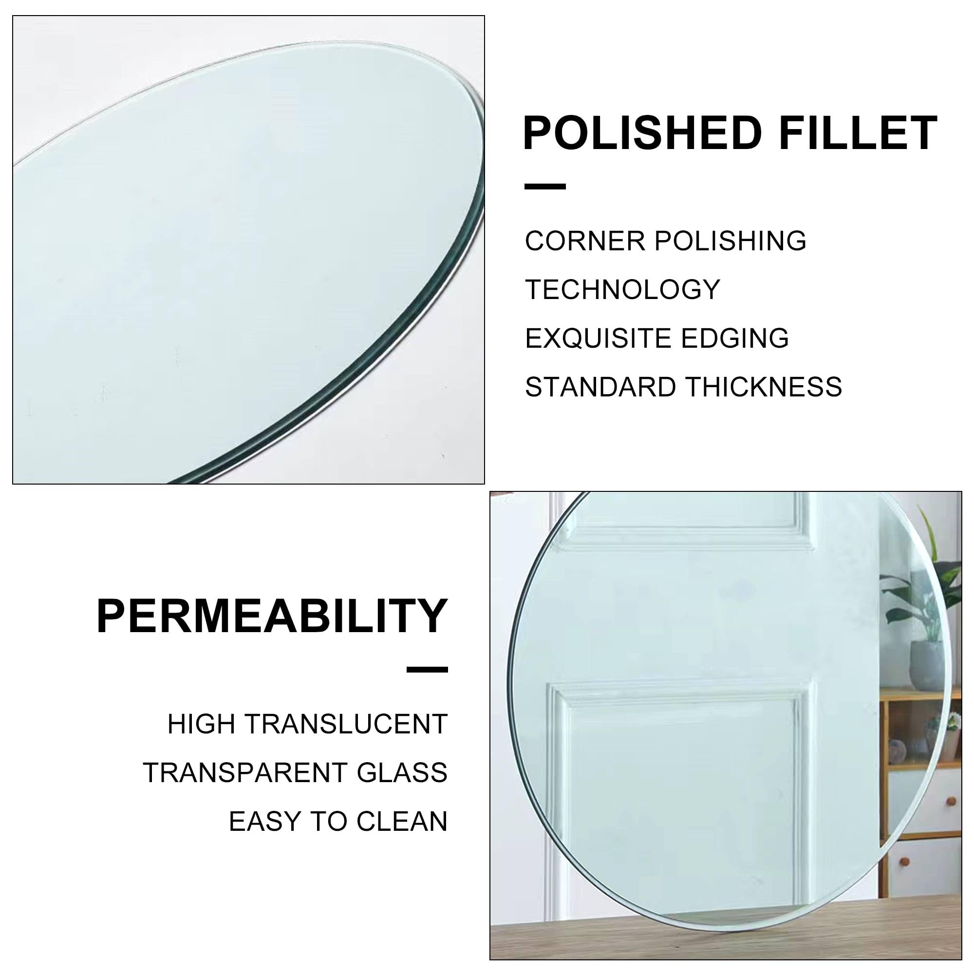 42 Inch Round Tempered Glass Table Top - 3/8