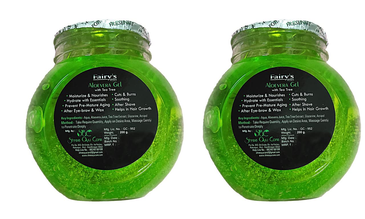 Pure Aloe Vera Gel for Face & Hair - 400g Natural Moisturizer & Nourishing Skin Care - Pack of 2 - Ideal for Sunburn Relief, Acne Treatment, Hair Hydration & Daily Skincare Routine