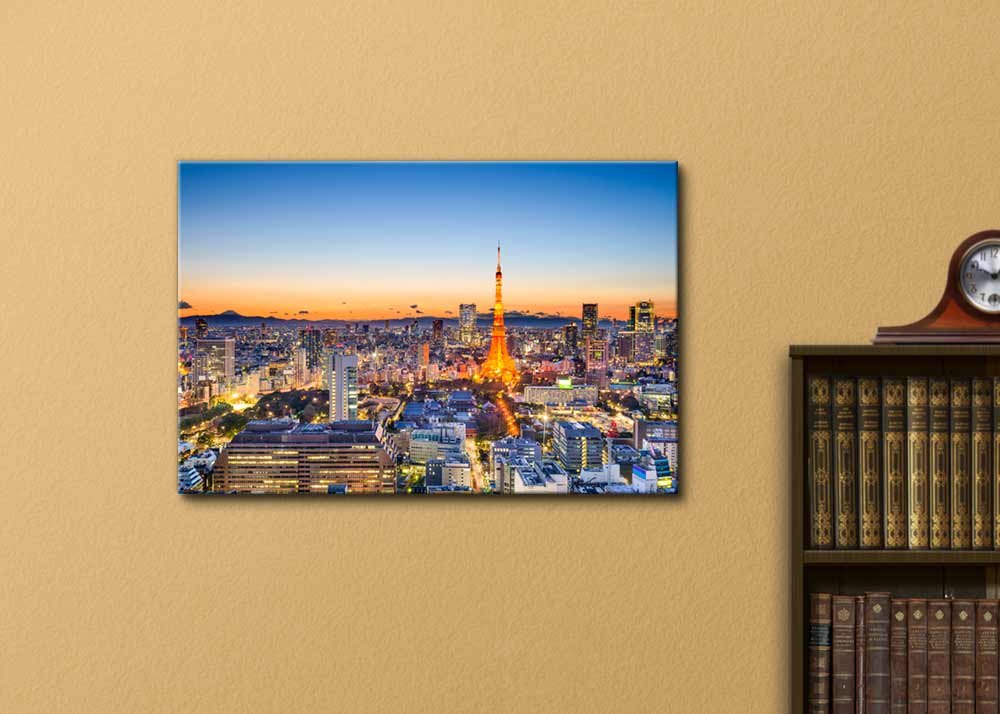 Tokyo Japan Skyline Canvas Print - Stretched Gallery Wall Art with Tokyo Tower | Modern Home Decor & Ready to Hang 24x36 Inches - Perfect for Living Room, Bedroom & Office Decor