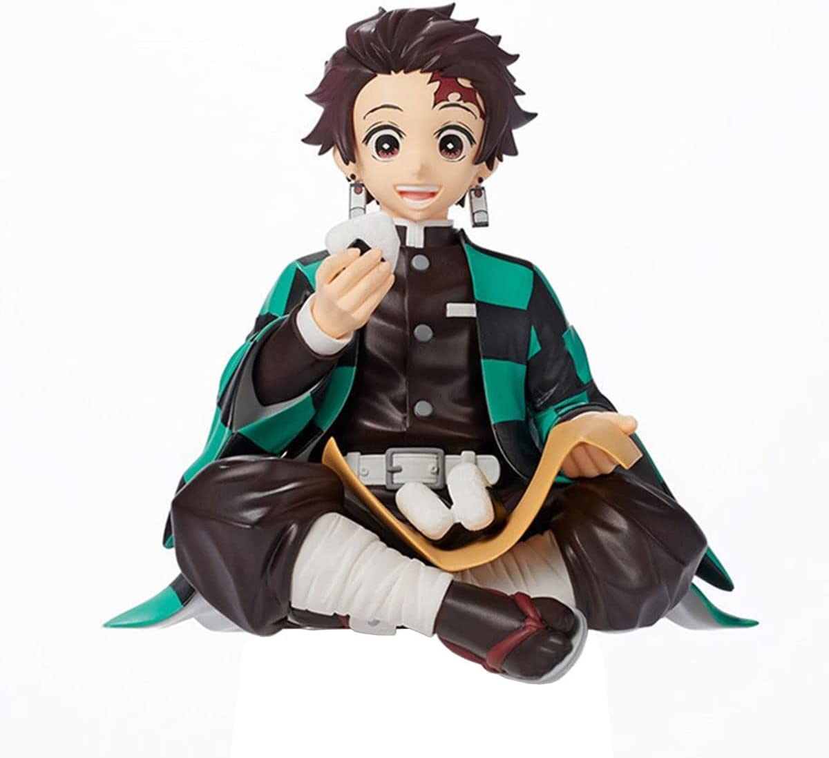 Tanjiro Kamado Demon Slayer Anime Action Figure - Sitting Pose with Rice Balls - Perfect for Anime Collectors, Display & Gift Giving