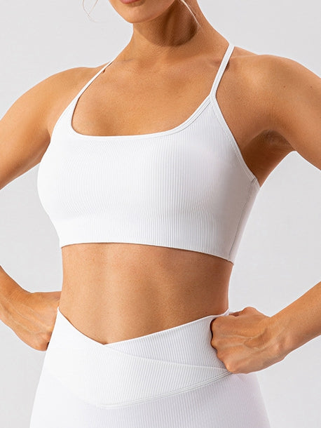 ZASUWA Women's Ribbed Sports Bras - High Support Workout Bra for Running, Yoga & Gym - Comfortable & Breathable Activewear