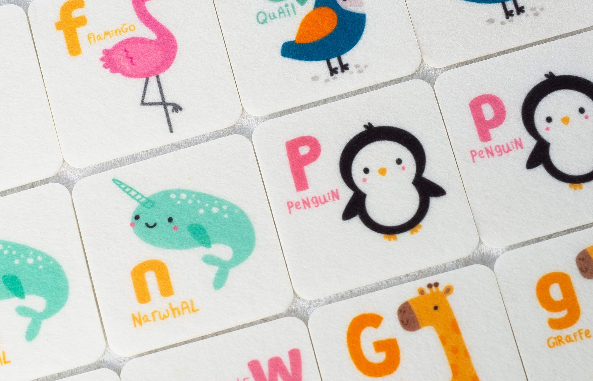 ABC Animal Flash Cards - 52 Felt Alphabet Matching Game for Toddlers & Preschoolers (3-5 Years) | Educational Learning Toys for Flannel Board | Memory Game with Letters & Animals | Perfect for Homeschooling & Classroom Activities