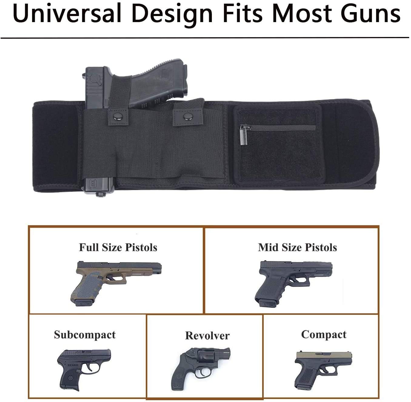 Tactical Pistol Waist Holster Belt - Ambidextrous Concealed Carry Holster for Hunting & Outdoor Activities | Right & Left Hand Compatible | Durable Multi-Purpose Gun Holster for Hiking, Camping & Self Defense