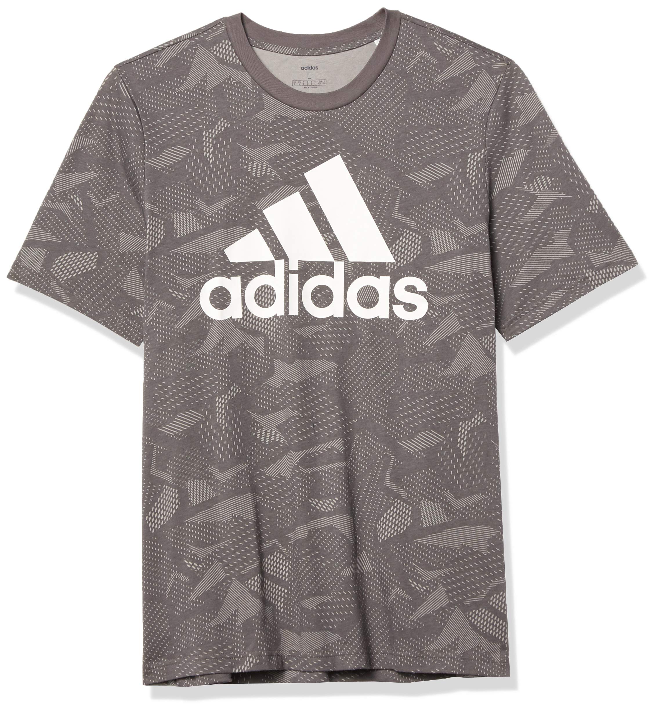 adidas Men's Essentials Allover Print T-Shirt - Comfortable Casual Short Sleeve Tee for Gym, Workout, Streetwear & Everyday Wear