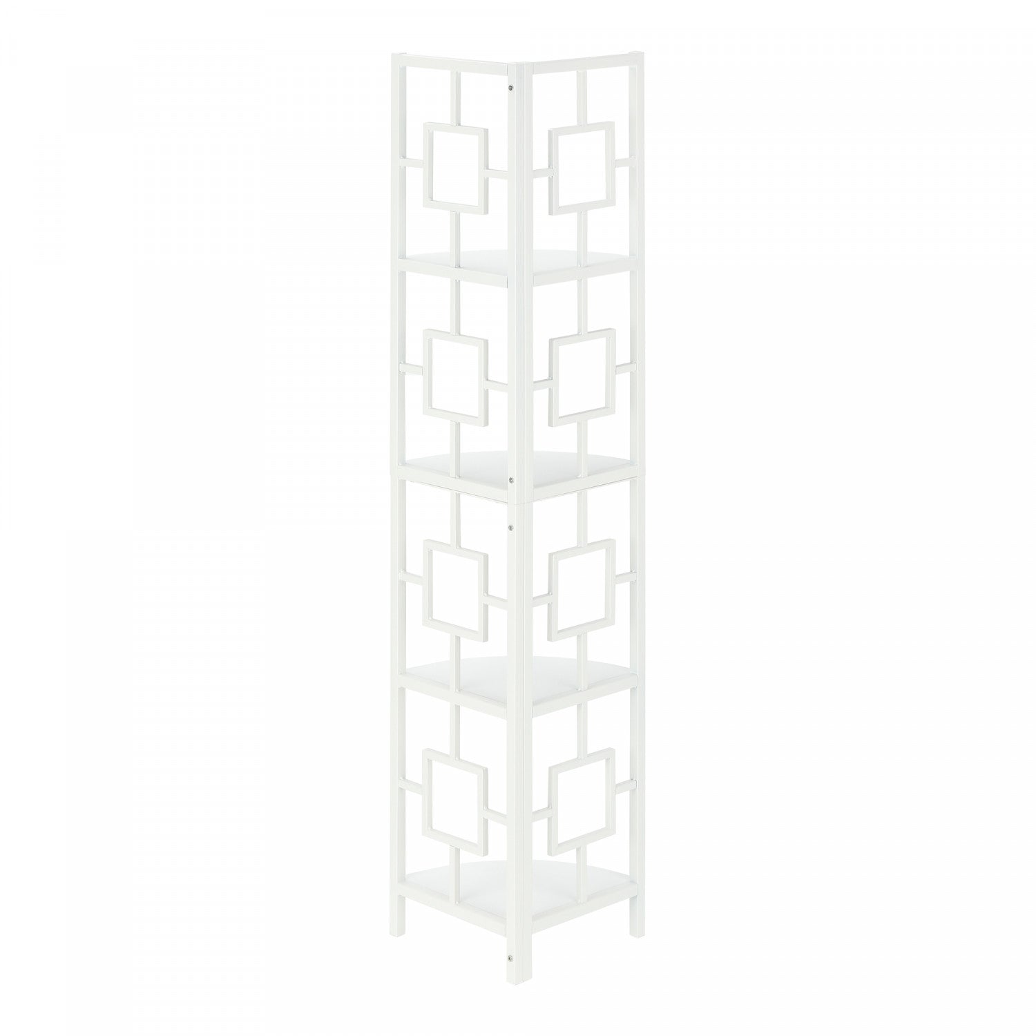 Modern White Venn Bookcase - Stylish Storage for Living Room, Bedroom & Office - Perfect for Books, Decor & Organizing Small Spaces