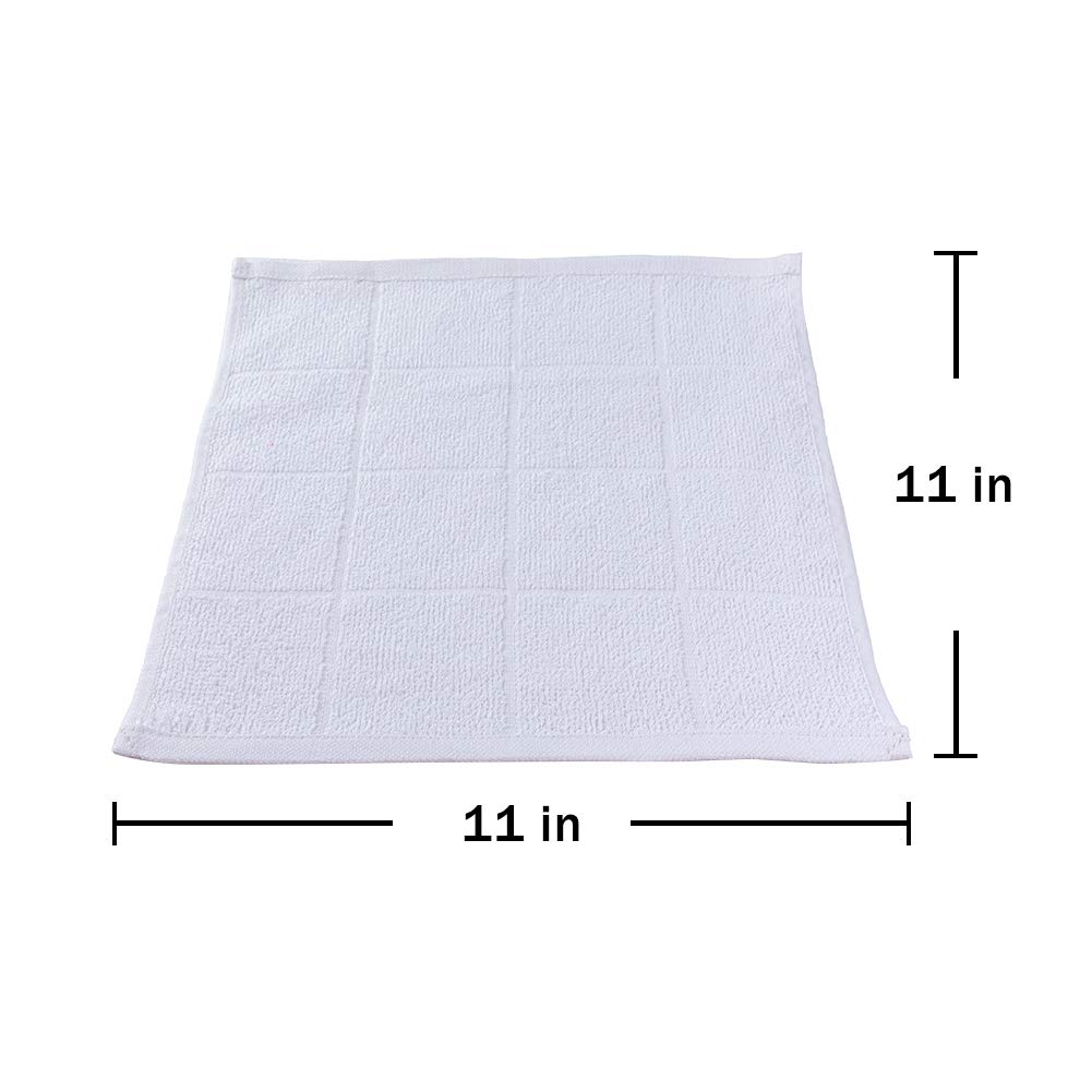 Glynniss 100% Cotton Dishcloths - Super Absorbent Kitchen Dish Rags (11x11 Inches, 24 Pack, White) for Washing Dishes, Cleaning Countertops & Household Chores - Perfect for Daily Kitchen Use & Dish Drying
