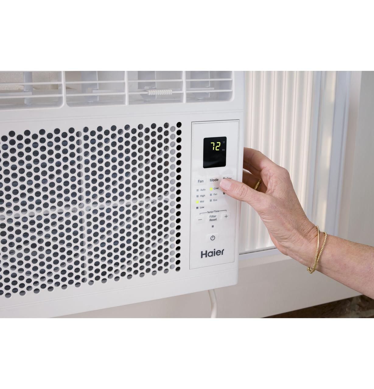 Haier QHEE06AC 6,000 BTU Electronic Window Air Conditioner - Cools Small Rooms Up to 250 Sq Ft - Perfect for Bedrooms, Offices & Apartments