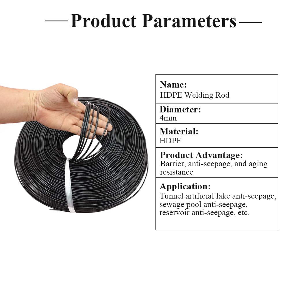 1600W Handheld Plastic Extrusion Welder Gun for PP HDPE LDPE Pipe Welding - Black HDPE Rod Included - Perfect for Plumbing Repairs, DIY Projects & Industrial Pipe Maintenance