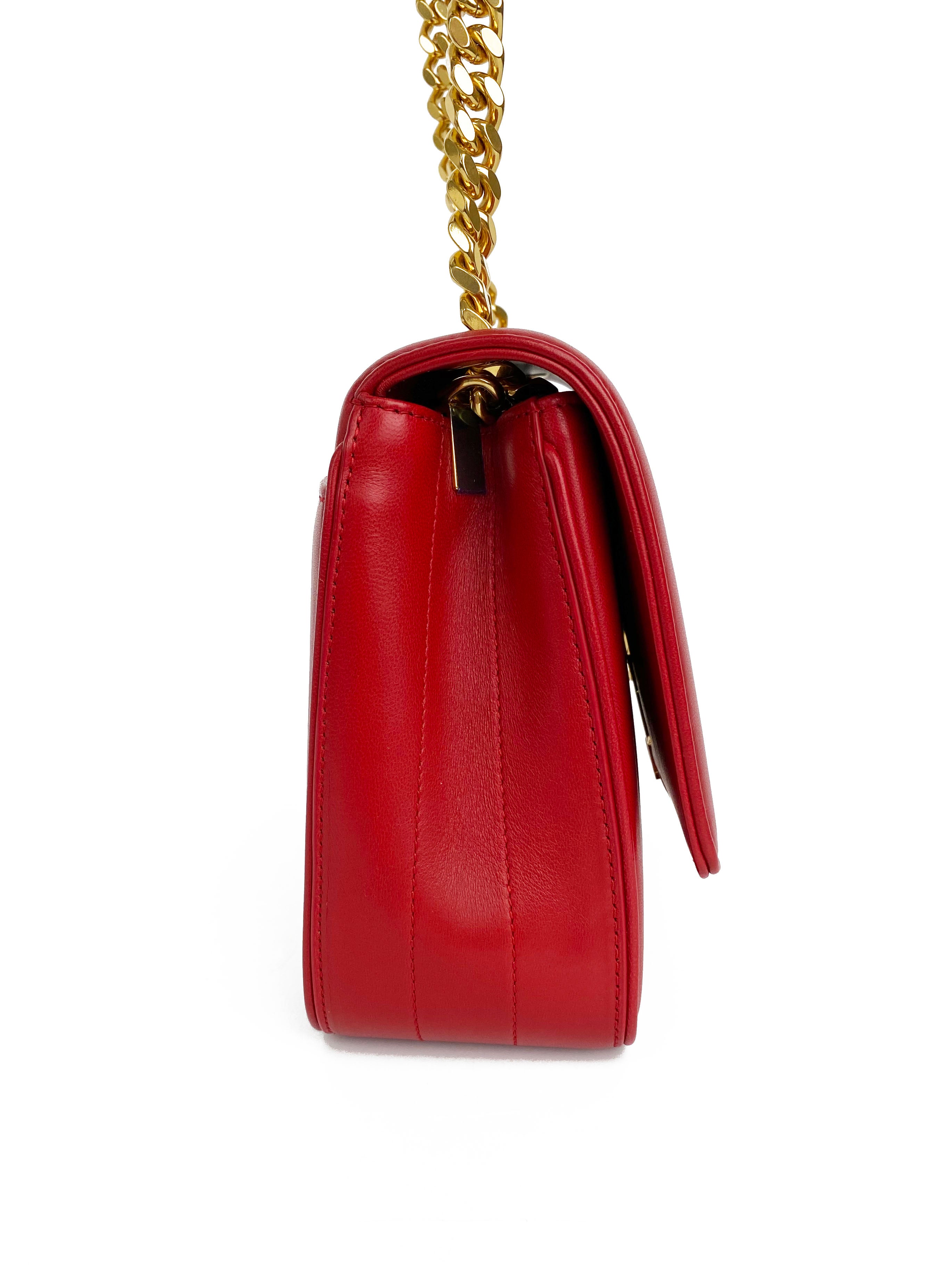 Saint Laurent Small Red Vicky Bag - Luxury Leather Crossbody Purse for Women | Perfect for Date Night, Parties & Everyday Use